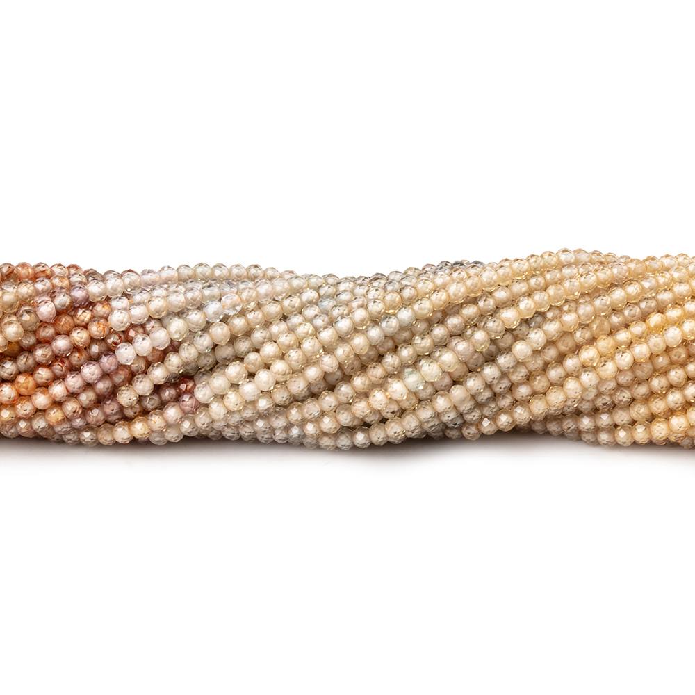 1.9mm Multi Color Zircon Micro Faceted Rondelle Beads 12.5 inch 198 pieces AA - Beadsofcambay.com