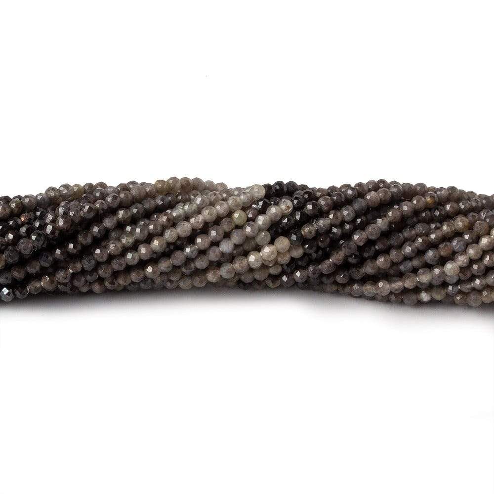 1.9mm Multi Grey Brown Sapphire Micro Faceted rounds 13 inch 200 beads - Beadsofcambay.com