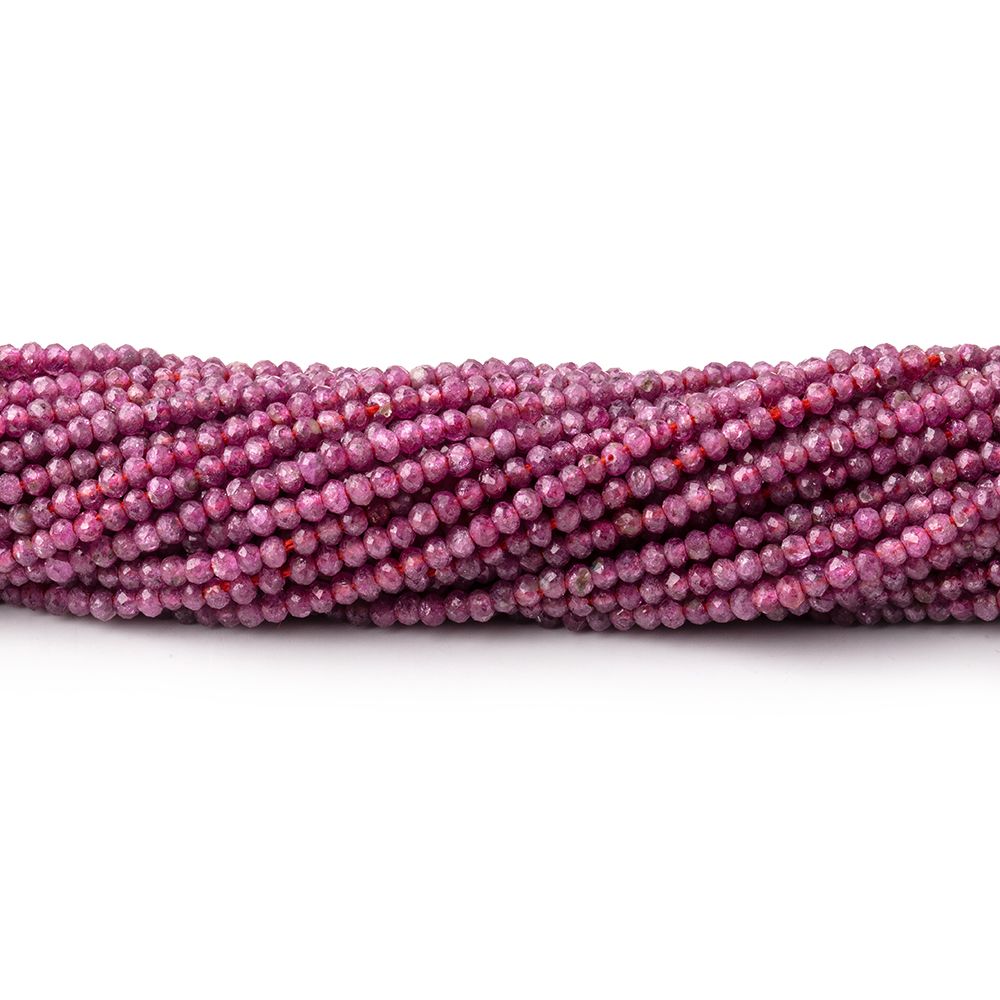 1.9mm Ruby Micro Faceted Rondelle Beads 13 inch 232 pieces - Beadsofcambay.com
