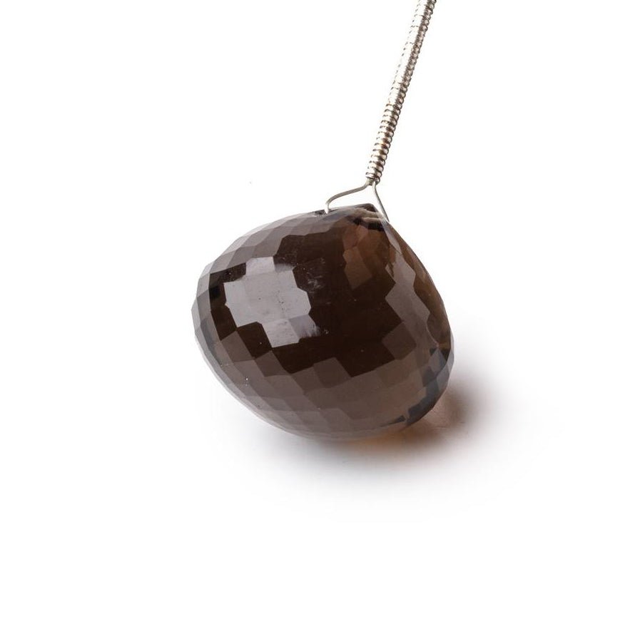 19mm Smoky Quartz Faceted Candy Kiss Focal 1 Bead - Beadsofcambay.com