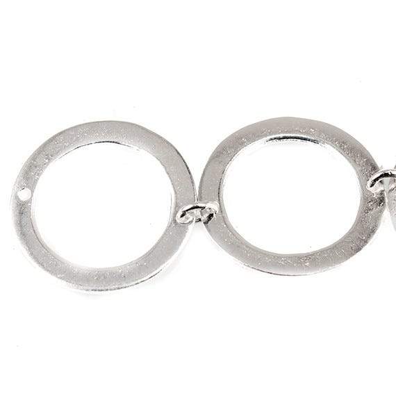 19mm Sterling Silver plated Copper Hammered Circle Bead 3 pieces*DISCONTINUED* - Beadsofcambay.com