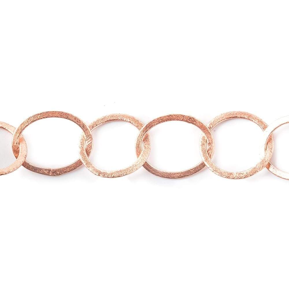 19mm&22x18mm Rose Gold Plated Brushed Round & Oval Link Chain by the foot - Beadsofcambay.com
