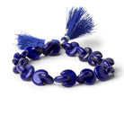 19x10mm Lapis Lazuli interlocking center drilled half moon beads 7.5 inch 26 pieces AAA - Beadsofcambay.com
