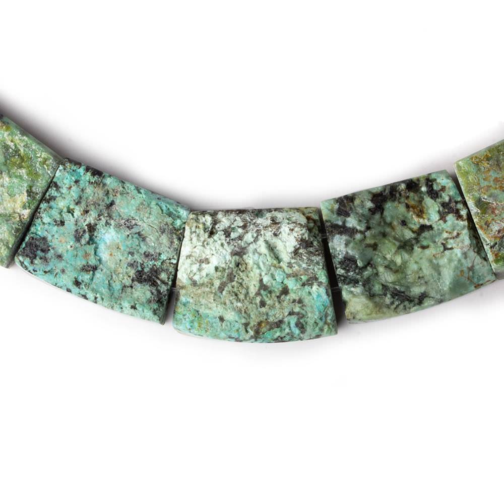 19x13-23x19mm African Turquoise Matte & Polished Fancy Shape Collar 24 beads 15 inch - Beadsofcambay.com