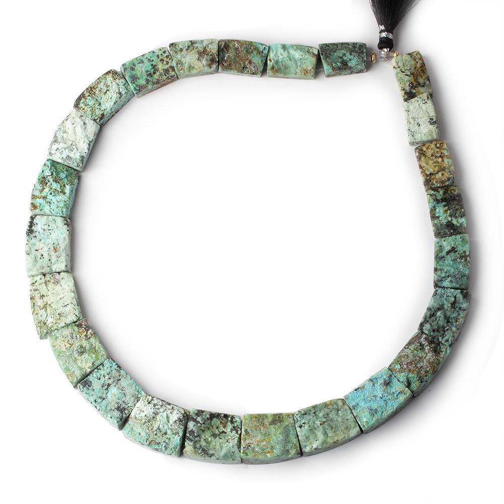 19x13-23x19mm African Turquoise Matte & Polished Fancy Shape Collar 24 beads 15 inch - Beadsofcambay.com