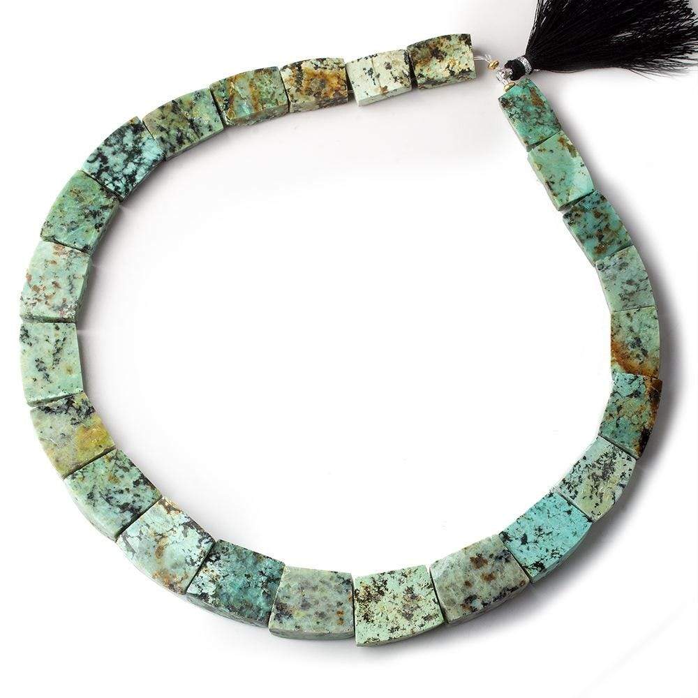 19x13-23x19mm African Turquoise Matte & Polished Fancy Shape Collar 24 beads 15 inch - Beadsofcambay.com