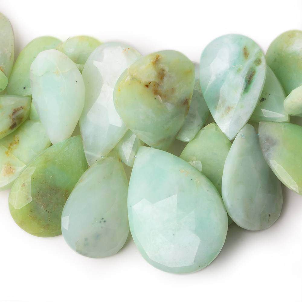 19x13-35x24mm Blue Peruvian Opal faceted pears 8.5 inch 40 beads - Beadsofcambay.com