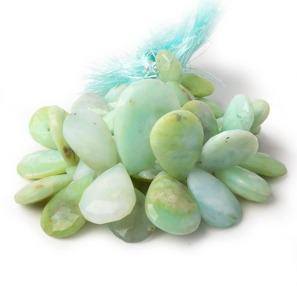 19x13-35x24mm Blue Peruvian Opal faceted pears 8.5 inch 40 beads - Beadsofcambay.com