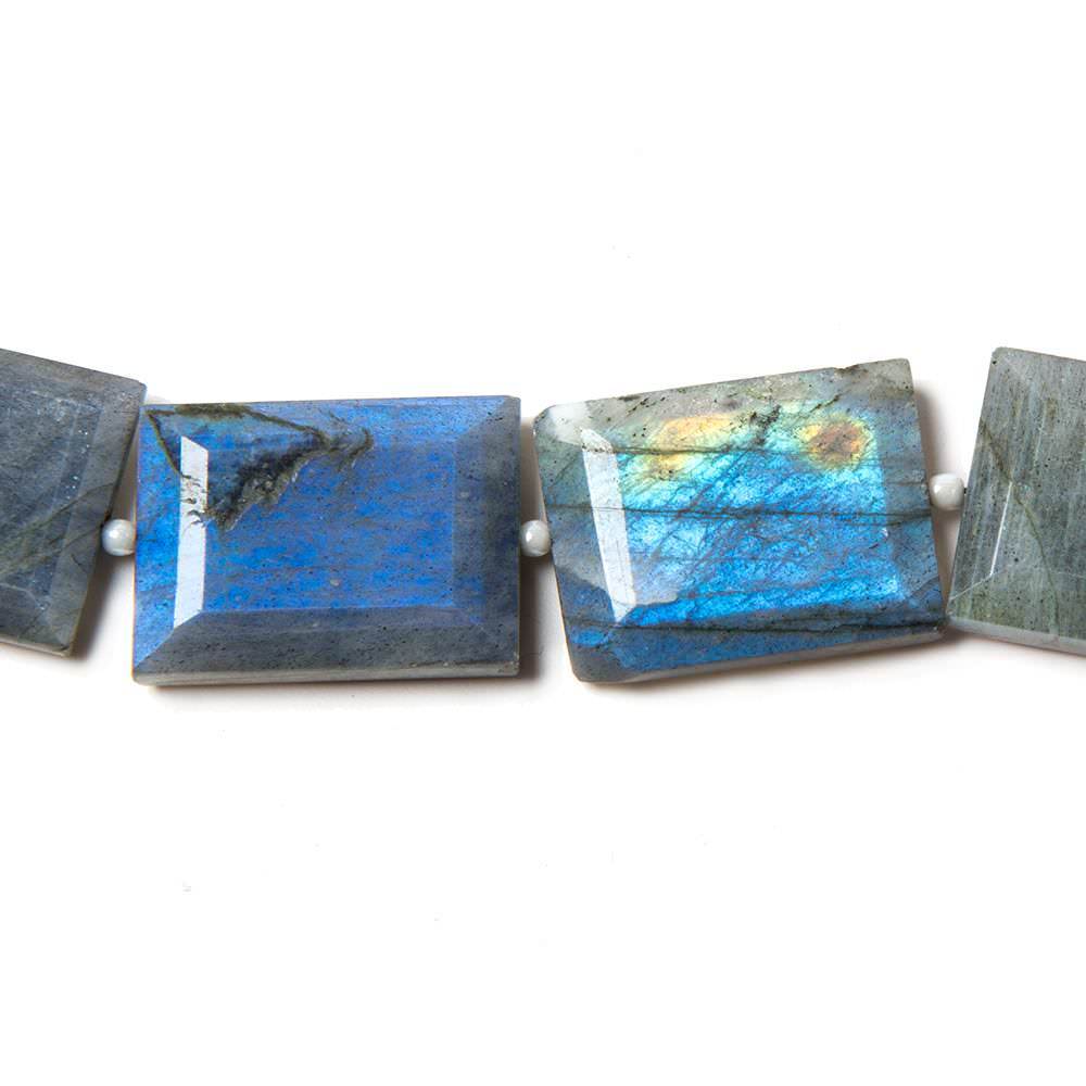 19x14-20x15mm Labradorite Faceted Emerald Cut Beads 8 inch 10 pieces - Beadsofcambay.com