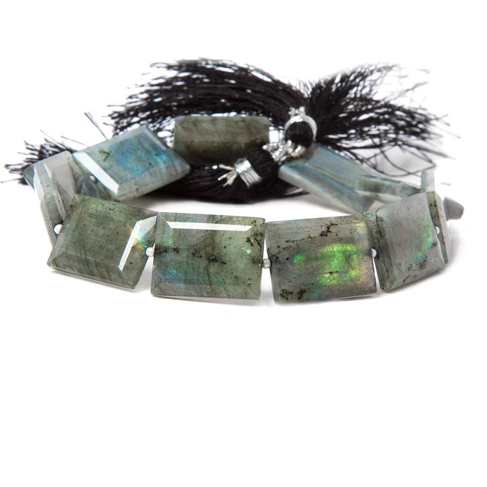 19x14-20x15mm Labradorite Faceted Emerald Cut Beads 8 inch 10 pieces - Beadsofcambay.com