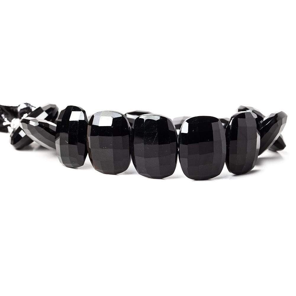 19x14mm Black Onyx side drilled Faceted Cushion beads 8 inch 14 pieces AAA - Beadsofcambay.com