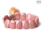 19x14mm Thulite side drilled Plain Cushion Beads 8 inch 14 pieces A 1mm large hole - Beadsofcambay.com