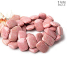 19x14mm Thulite side drilled Plain Cushion Beads 8 inch 14 pieces A 1mm large hole - Beadsofcambay.com