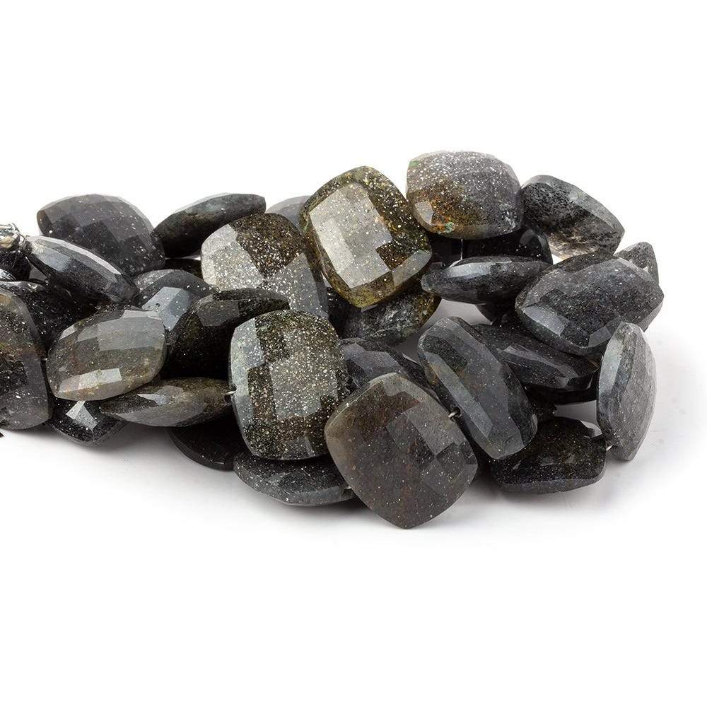 19x15mm Celestial Quartz side drilled Faceted Cushion beads 8 inch 13 pieces AA - Beadsofcambay.com