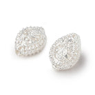 19x15mm Silver Plated Copper Filigree Pear Beads Set of 2 pieces - Beadsofcambay.com