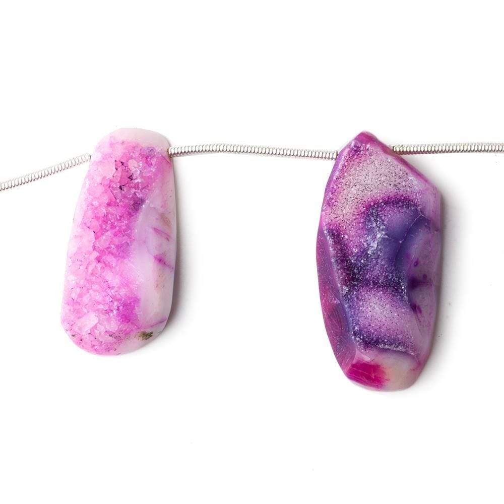 19x16-30x14mm Cotton Candy Purple Agate Drusy Freeform Beads 5 pieces - Beadsofcambay.com