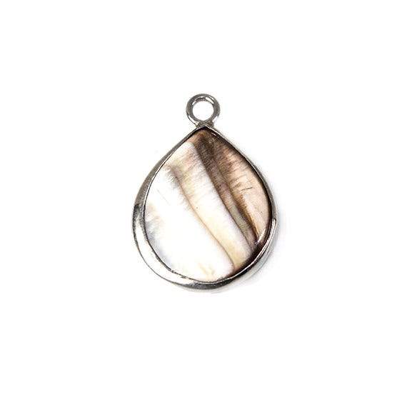 19x16mm Mother of Pearl Heart Silver Bezel Pendant 1 piece - Beadsofcambay.com