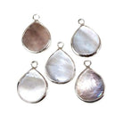 19x16mm Mother of Pearl Heart Silver Bezel Pendant 1 piece - Beadsofcambay.com