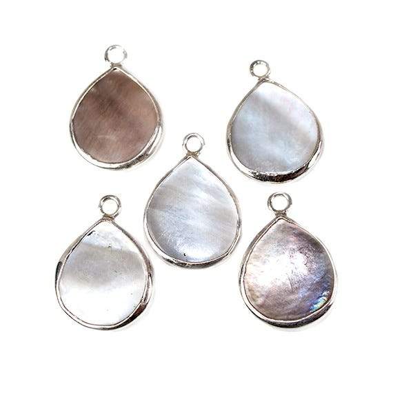 19x16mm Mother of Pearl Heart Silver Bezel Pendant 1 piece - Beadsofcambay.com