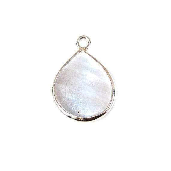 19x16mm Mother of Pearl Heart Silver Bezel Pendant 1 piece - Beadsofcambay.com