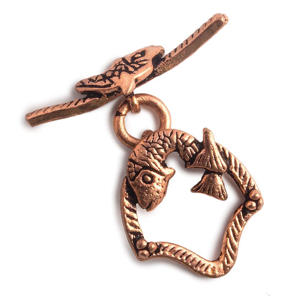 19x17mm Copper Toggle Koi Fish Set of 2 - Beadsofcambay.com