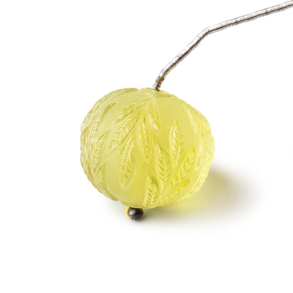 19x17mm Lemon Quartz Hand Carved Focal Bead 1 Piece AAA - Beadsofcambay.com