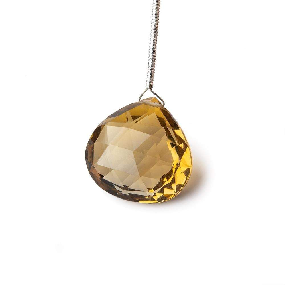 19x18mm Honey Quartz Faceted Heart Focal Bead 1 piece AAA - Beadsofcambay.com