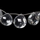 19x19x9-26x25x13mm Crystal Quartz faceted heart beads 8 inch 9 pieces - Beadsofcambay.com