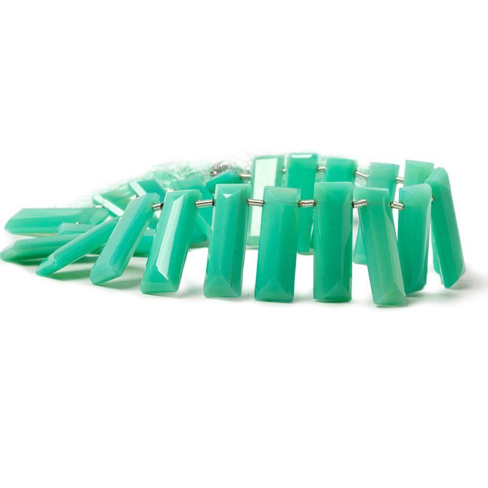 19x7mm Green Onyx Faceted Emerald Cut Beads 8 inch 21 pieces - Beadsofcambay.com