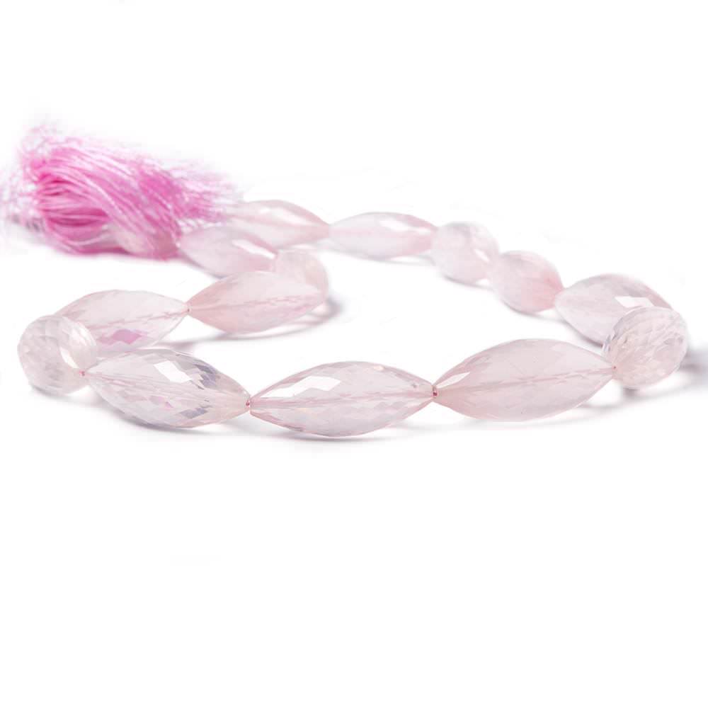 19x9-30x12mm Rose Quartz faceted marquise beads 16 inch 16 pieces - Beadsofcambay.com