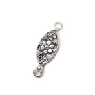 19x9mm Sterling Silver plated Box Clasp Marquise Flower Design 1 piece - Beadsofcambay.com