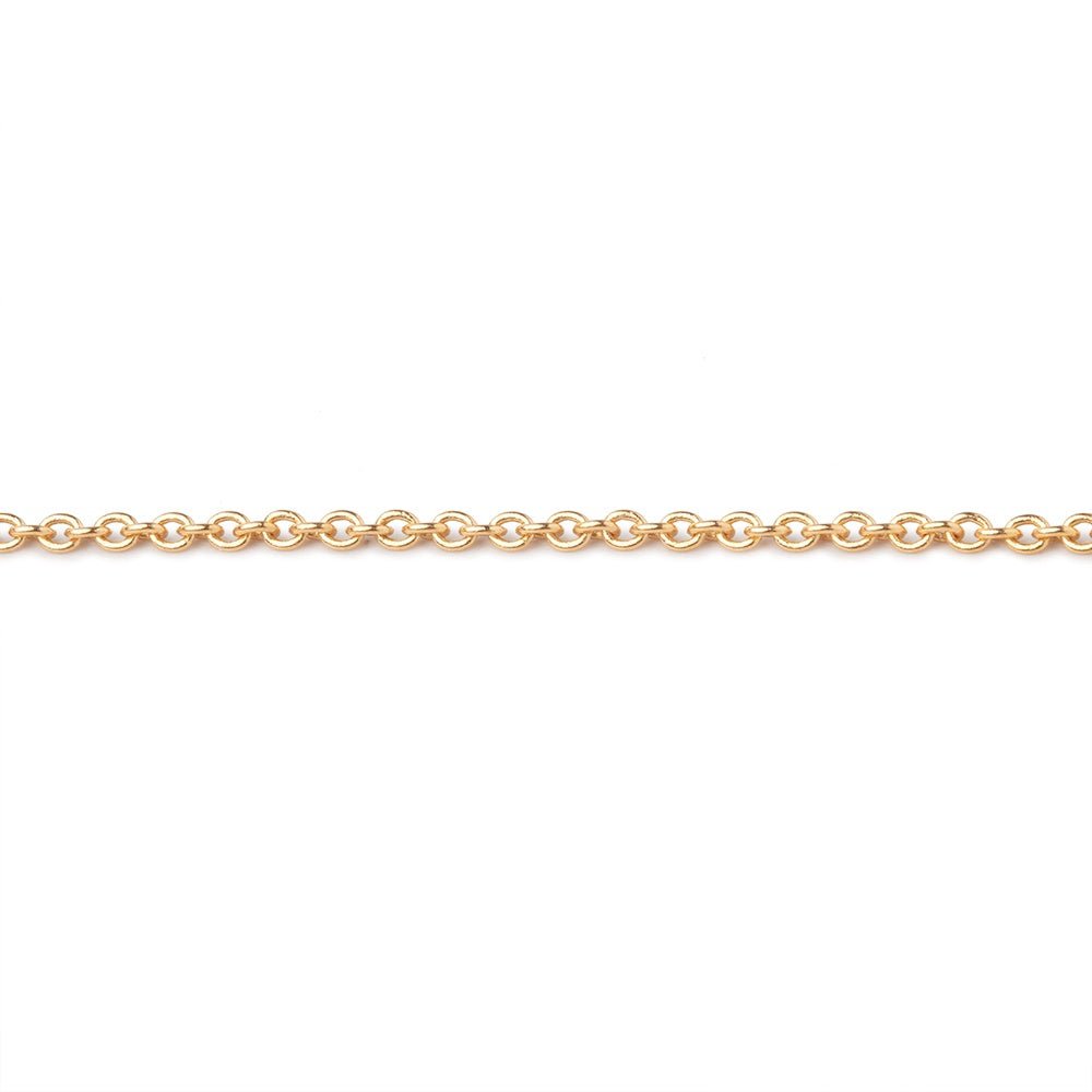 1mm Gold plated Link Chain by the Foot - Beadsofcambay.com