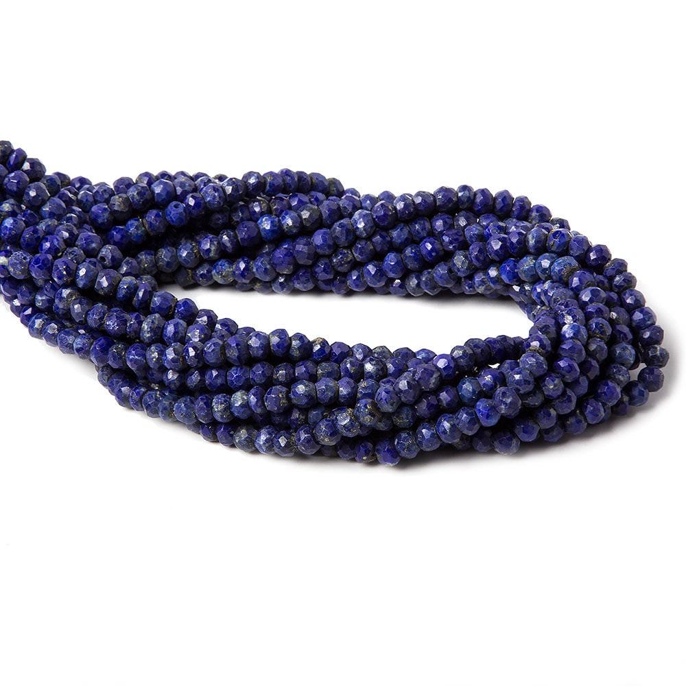 1mm hole Lapis Lazuli Faceted Rondelles 3.5-4mm dia. 122 beads - Beadsofcambay.com