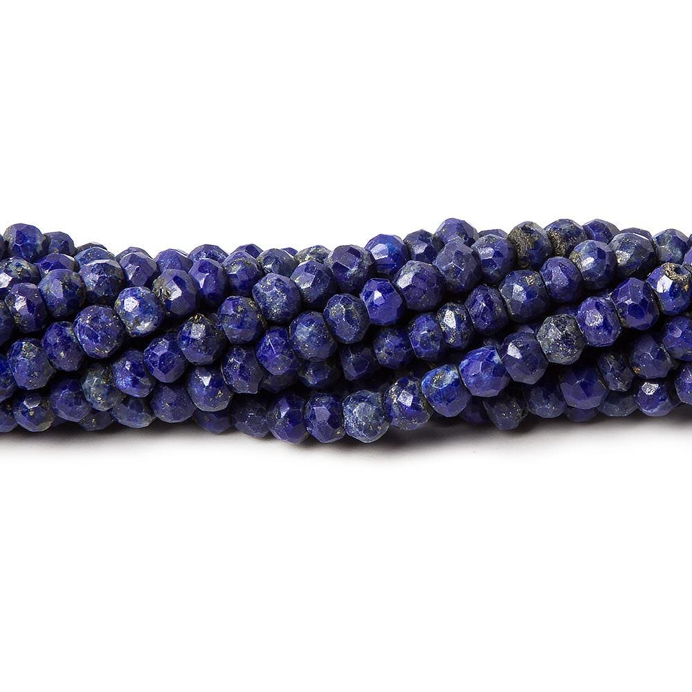 1mm hole Lapis Lazuli Faceted Rondelles 3.5-4mm dia. 122 beads - Beadsofcambay.com