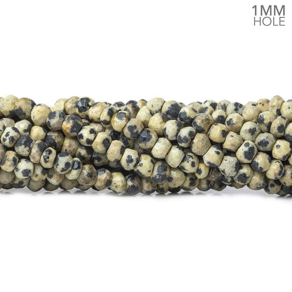 3.5-4mm Dalmatian Jasper Faceted Rondelles 13.5 inch 125 Beads 1mm Large Hole- Beadsofcambay.com