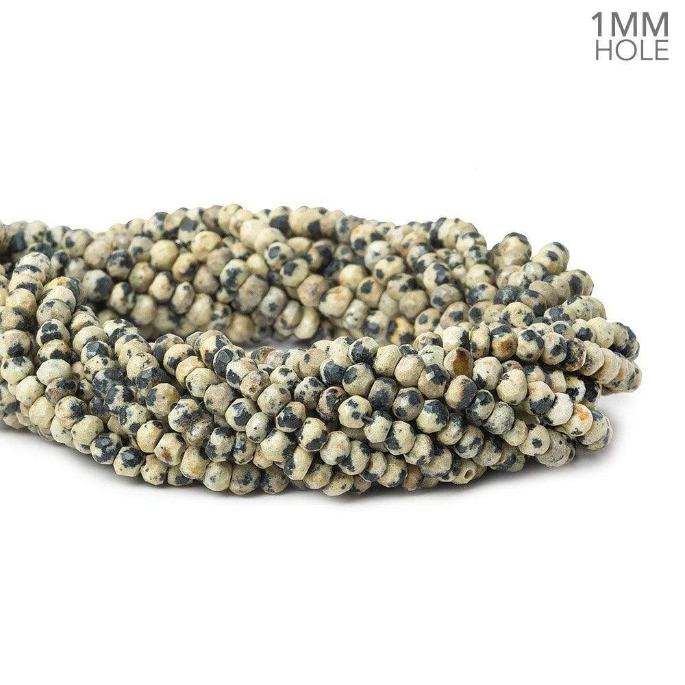 3.5-4mm Dalmatian Jasper Faceted Rondelles 13.5 inch 125 Beads 1mm Large Holes - Beadsofcambay.com