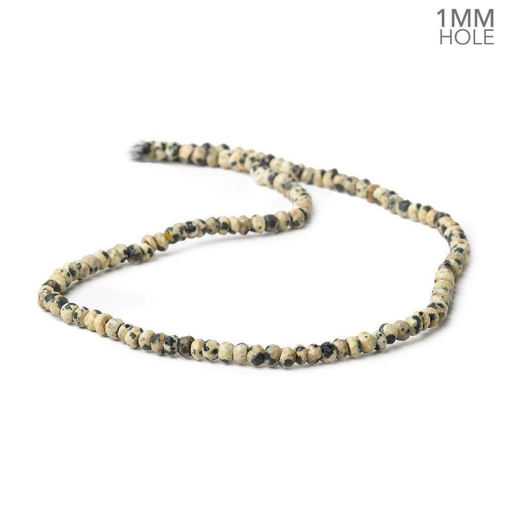3.5-4mm Dalmatian Jasper Faceted Rondelles 13.5 inch 125 Beads 1mm Large Hole - Beadsofcambay.com