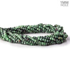 1mm hole Ruby in Zoisite Faceted Rondelles 3.5-4mm dia. 128 beads - Beadsofcambay.com