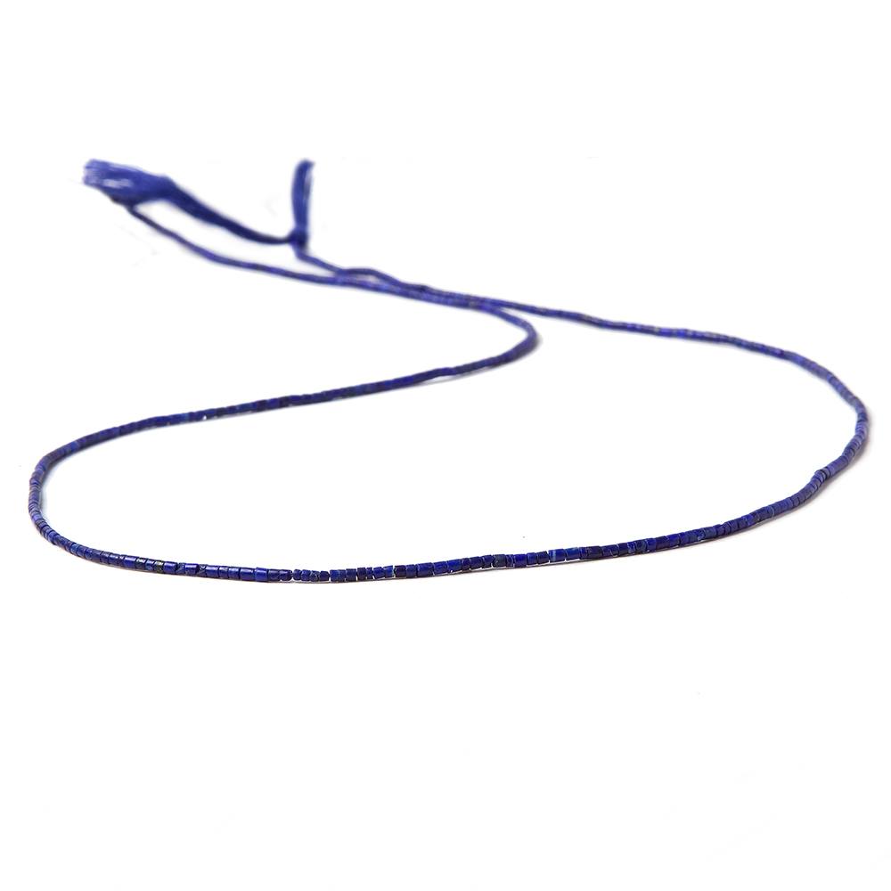 1mm Lapis Lazuli micro-plain tube beads 14.5 inches AA Grade - Beadsofcambay.com