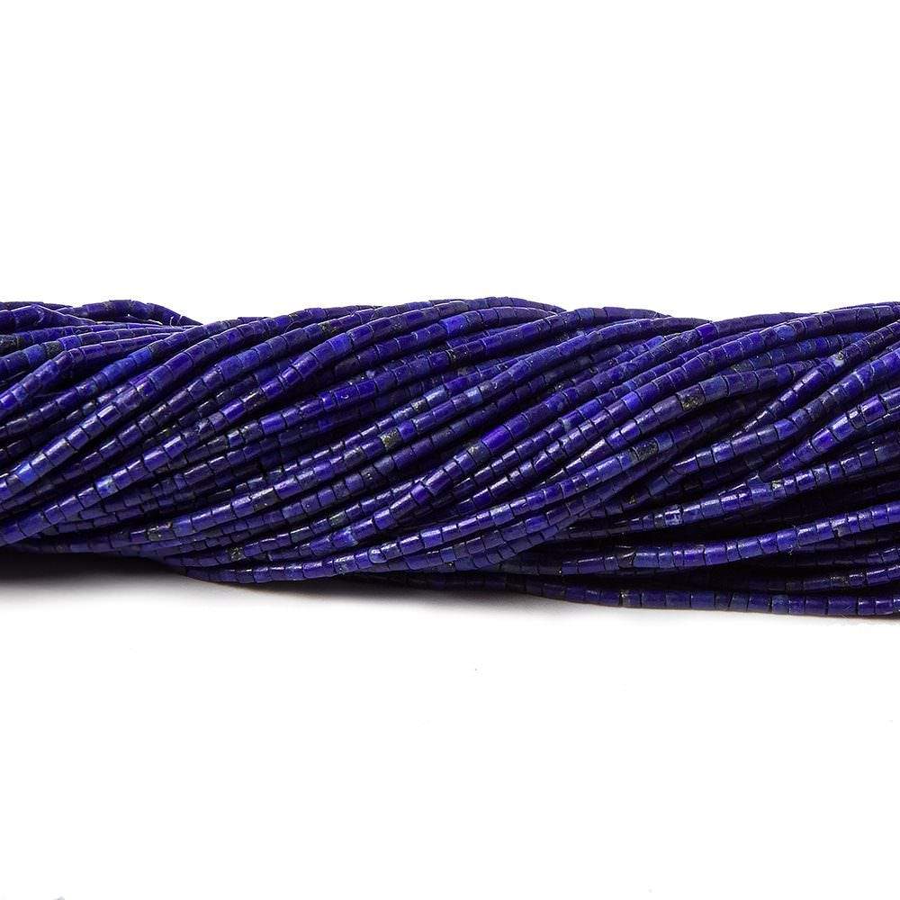 1mm Lapis Lazuli micro-plain tube beads 14.5 inches AA Grade - Beadsofcambay.com