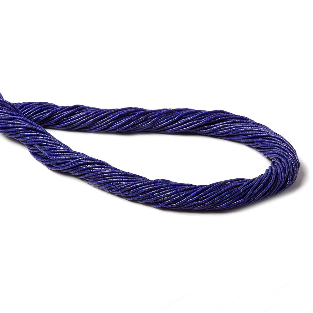 1mm Lapis Lazuli micro-plain tube beads 14.5 inches AA Grade - Beadsofcambay.com