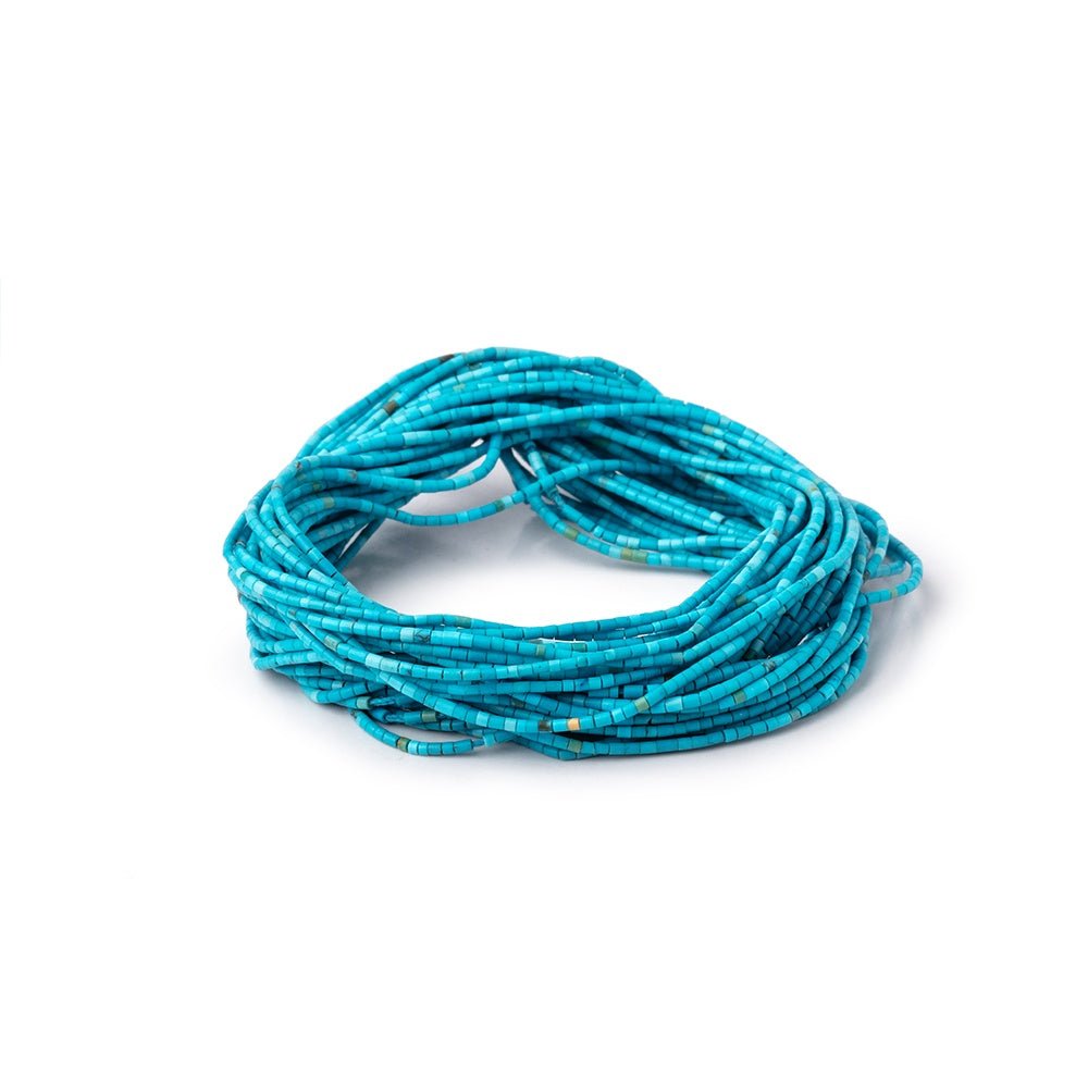 1mm Turquoise Howlite Plain Tube Beads 15.5 inch 350 pieces - Beadsofcambay.com