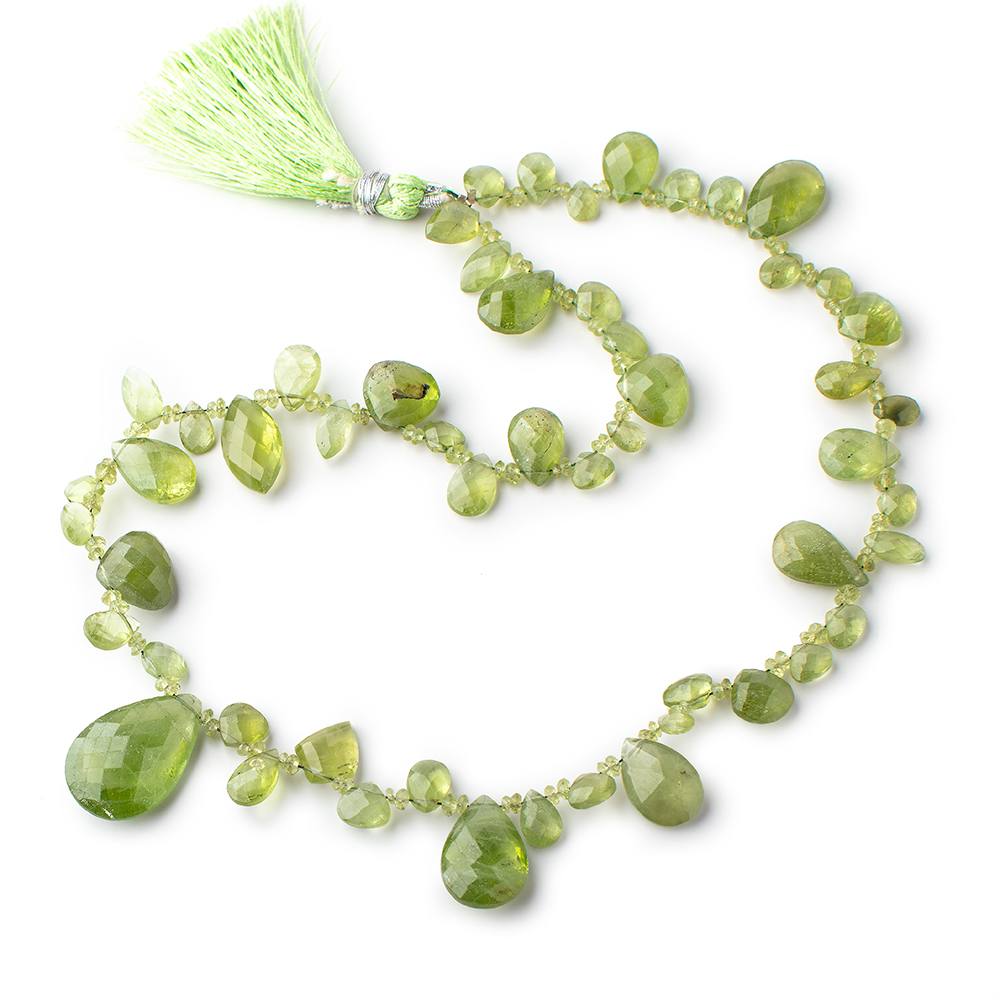 2-22x15mm Peridot Multiple Shape Beads 16 inch 160 pieces - Beadsofcambay.com
