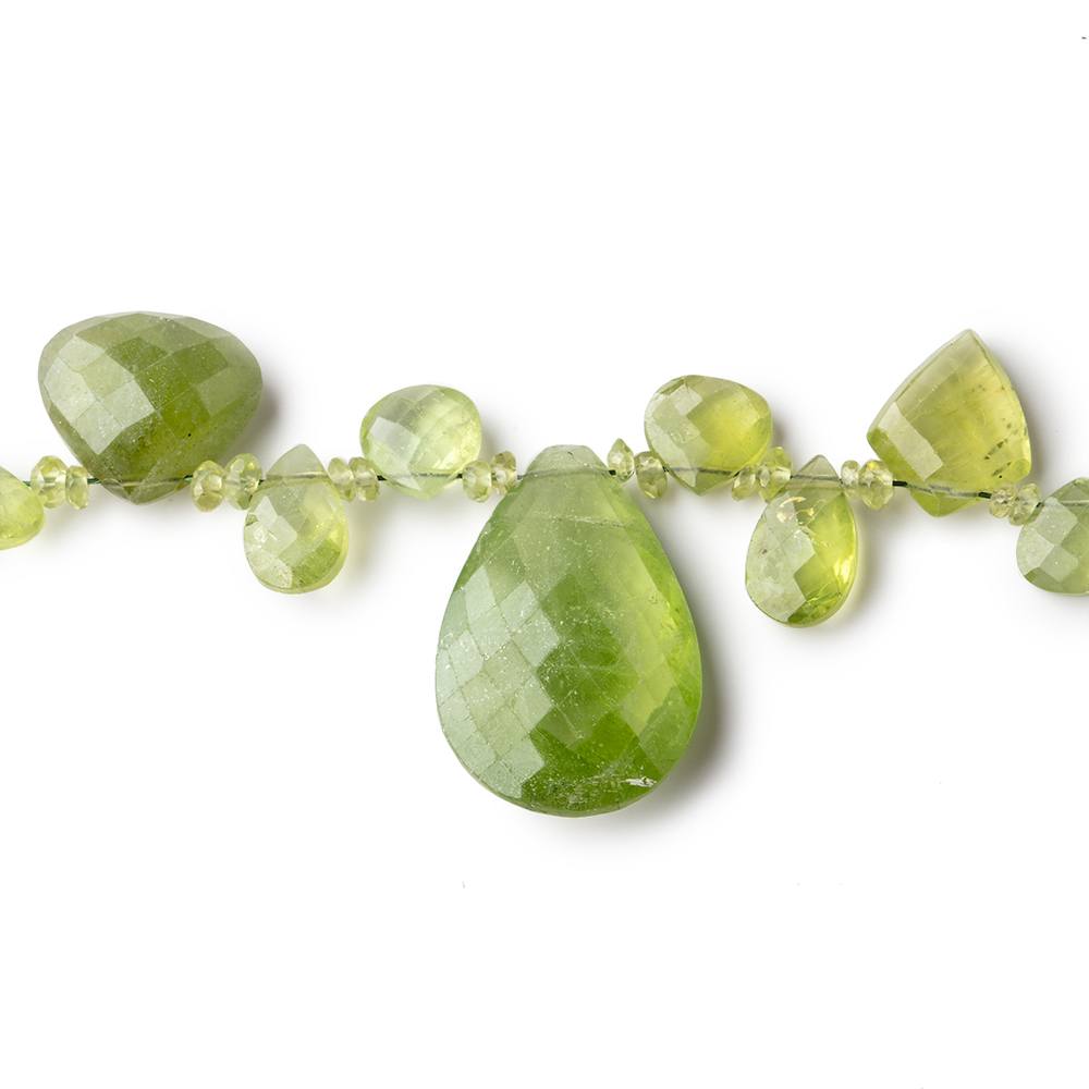 2-22x15mm Peridot Multiple Shape Beads 16 inch 160 pieces - Beadsofcambay.com