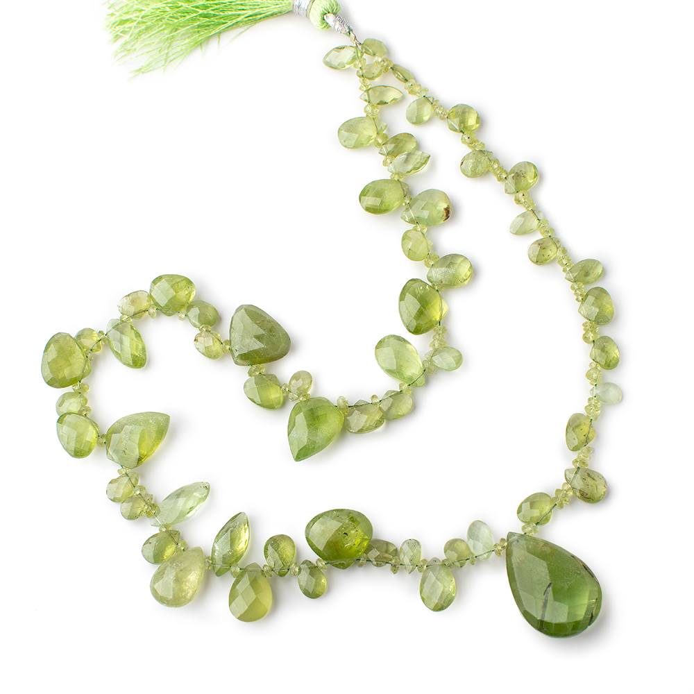 2-23x15mm Peridot Multiple Shape Beads 16 inch 153 pieces - Beadsofcambay.com