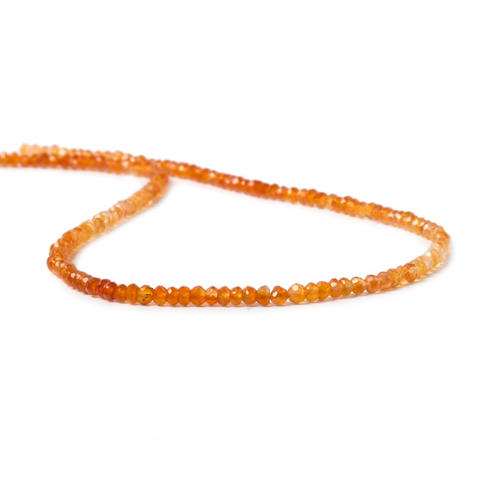 2-2.5mm Carnelian Faceted Rondelle Beads 13.5 inch 172 pieces - Beadsofcambay.com
