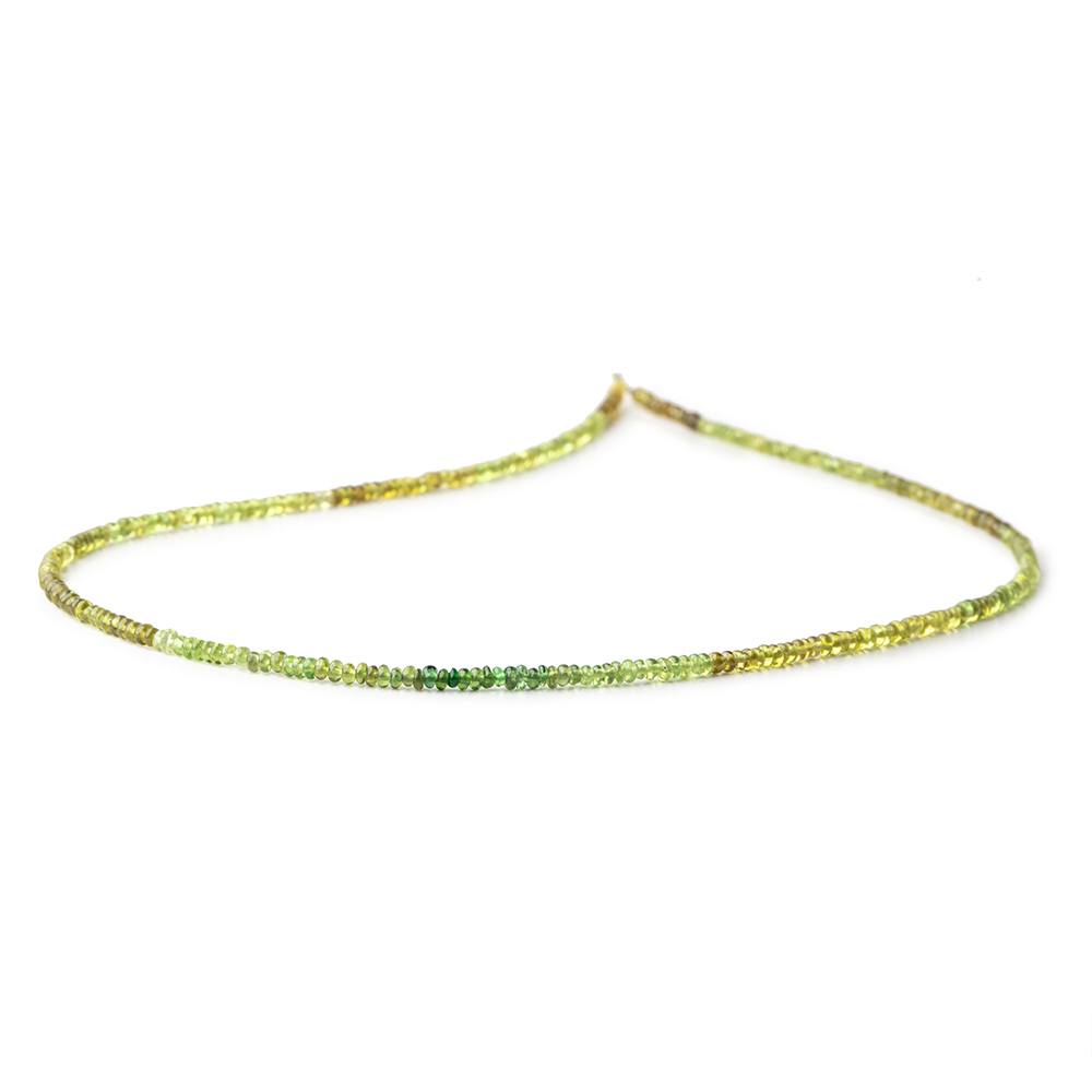 2-2.5mm Green & Brown Apatite Plain Rondelle Beads 16 inch 265 pieces - Beadsofcambay.com