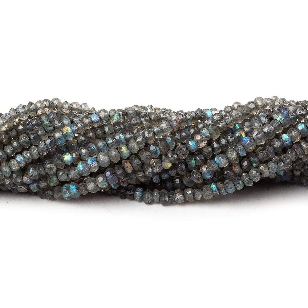2-2.5mm Labradorite Beads Faceted Rondelle 13.5 162 pieces - Beadsofcambay.com