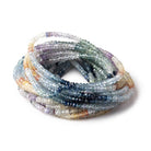 2-2.5mm Multi Color Sapphire Faceted Rondelle Beads 15 inch 300 pieces AAA - Beadsofcambay.com