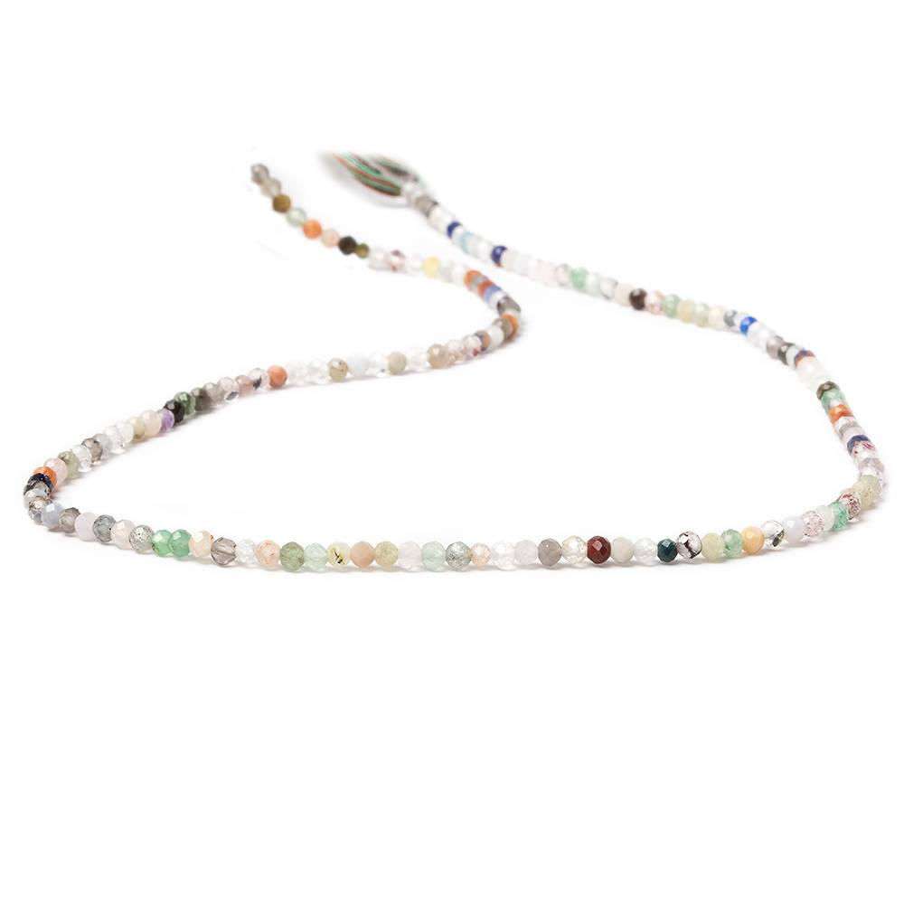 2-2.5mm Multi Gemstone Micro Faceted rondelle beads 13 inch 175 pieces - Beadsofcambay.com